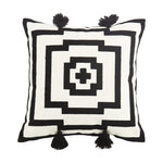 Pillow Cover Jacquard Cotton Blend Tassels Hidden Zipper