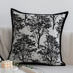 Pillow Cover Jacquard Tree Motif & Velvet Piping