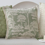 Pillow Cover Jacquard Tree Motif & Velvet Piping