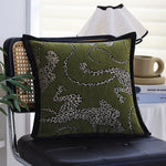Pillow Cover Leopard Jacquard & Velvet Piping 18x18