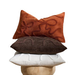 Pillow Cover Linen-Blend Raised Chenille Applique Hidden Zipper