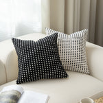 Pillow Cover Point-Tufted Linen-Feel Removable Concealed Zipper