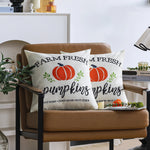 Pillow Cover Pumpkin Print Linen Blend Concealed Zipper