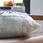 Pillow Cover Pumpkin Print Linen Blend Concealed Zipper