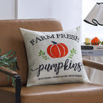 Pillow Cover Pumpkin Print Linen Blend Concealed Zipper