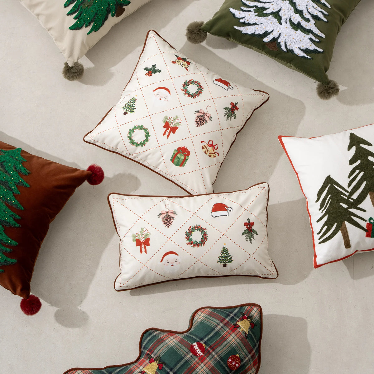Pillow Cover Quilted Diamond Cotton Piped Edges