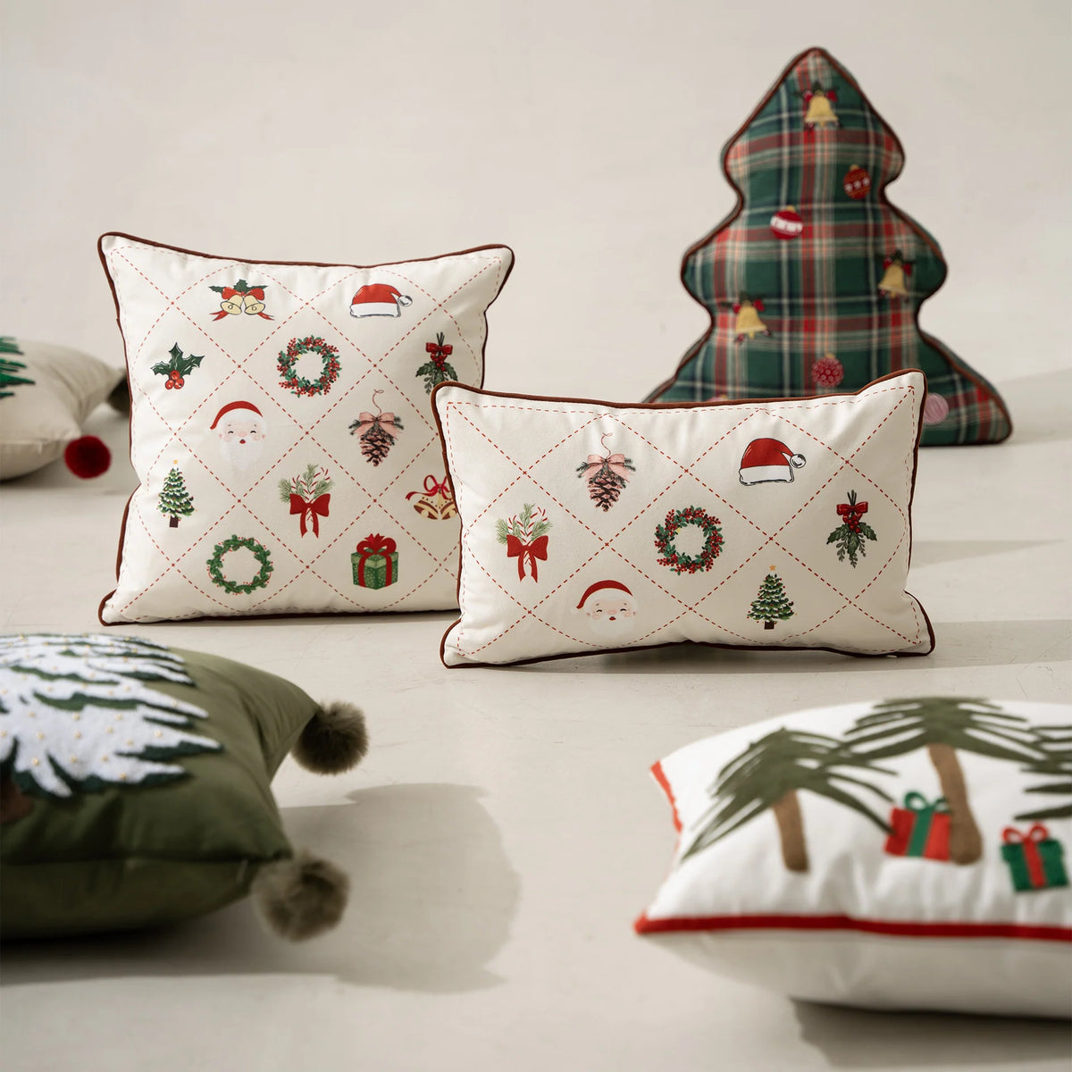 Pillow Cover Quilted Diamond Cotton Piped Edges