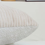 Pillow Cover Reversible Ribbed Microvelvet & Sherpa Hidden Zipper