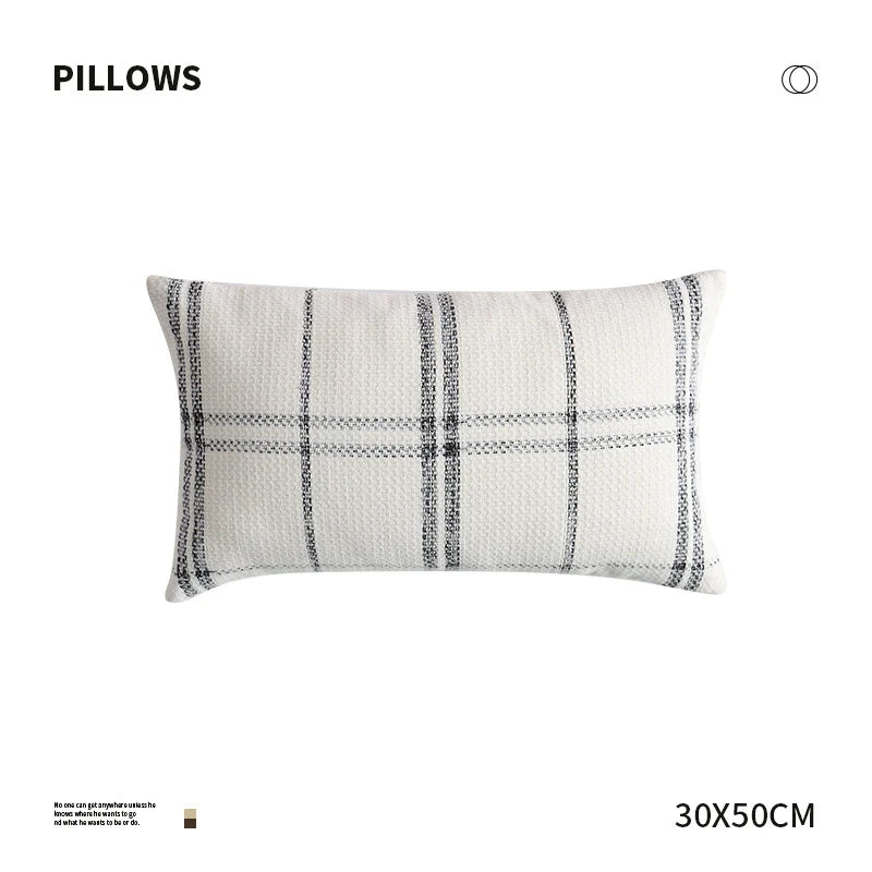 Pillow Cover Reversible Waffle & Check Chenille