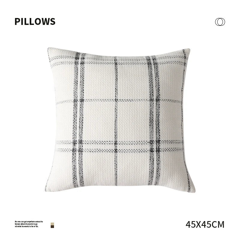 Pillow Cover Reversible Waffle & Check Chenille