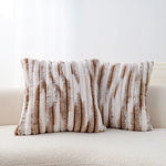 Pillow Cover Ribbed Faux Fur Machine Washable Concealed Zipper