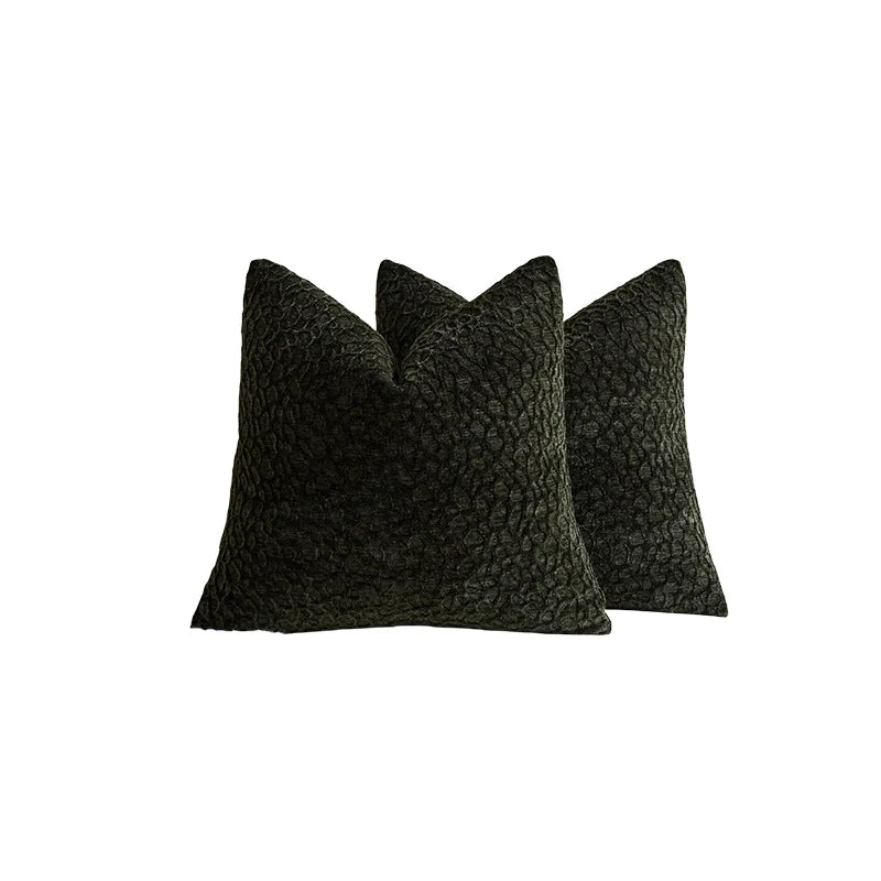 Pillow Cover Set Chenille Raised Pebble Texture Machine-Washable