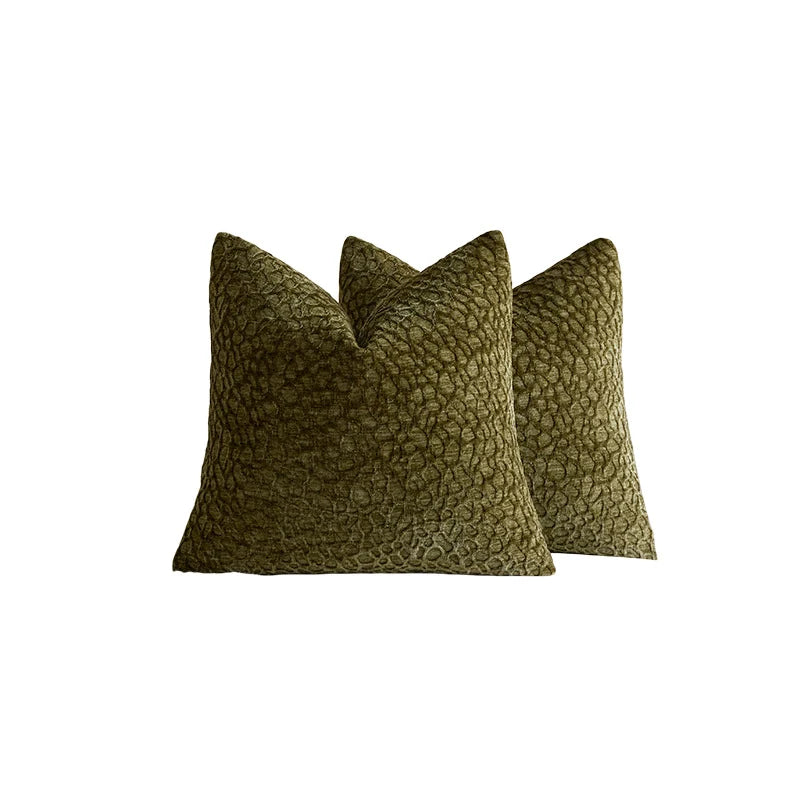 Pillow Cover Set Chenille Raised Pebble Texture Machine-Washable