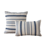 Pillow Cover Set Handwoven Cotton Braided Trim Concealed Zipper