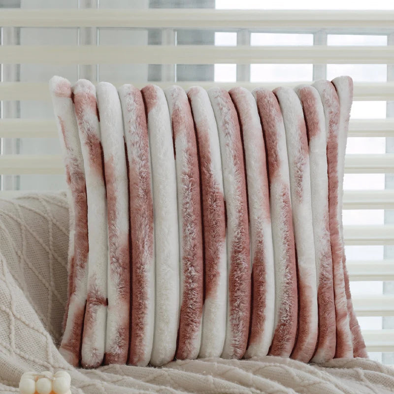 Pillow Cover Sherpa Wavy Plush Concealed Zipper