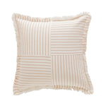 Pillow Cover Striped Cotton Fringed Edge Concealed Zipper