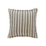 Pillow Cover Striped Cotton Fringed Edge Concealed Zipper