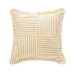 Pillow Cover Striped Cotton Fringed Edge Concealed Zipper