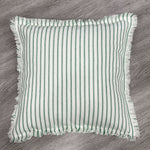 Pillow Cover Striped Cotton Fringed Edge Concealed Zipper