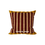 Pillow Cover Striped Velvet Piped Border Hidden Zipper