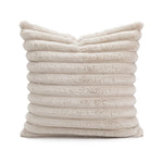 Pillow Cover Teddy Plush Layered Ribbed Concealed Zipper