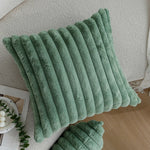 Pillow Cover Teddy Plush Layered Ribbed Concealed Zipper
