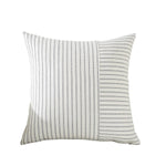 Pillow Cover Textured Woven Stripe Cotton Blend Concealed Zipper