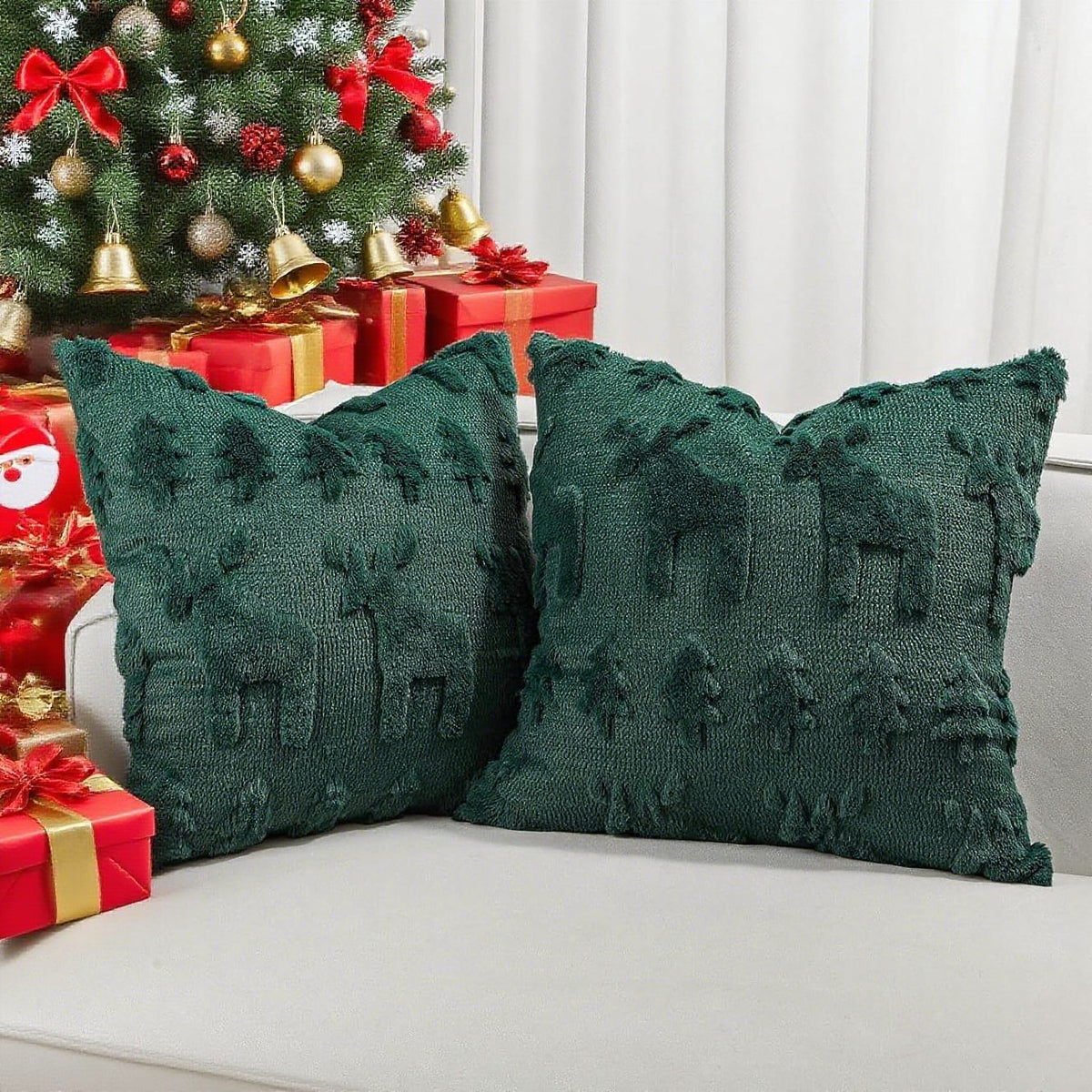 Pillow Cover Tufted Tree Velvet Hidden Zipper