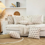Pillow Cover Vertical Tufted & Knotted Trim Concealed Zipper
