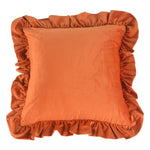Pillow Sham Plush Velvet Ruffled Flange Hidden Zipper