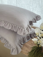 Pillowcase Set Pre-Washed Linen Decorative Ruffle