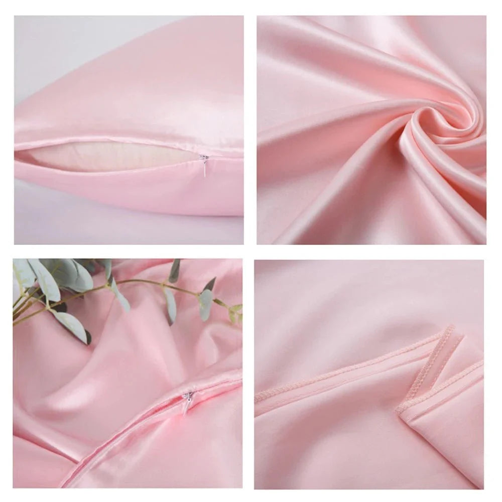 Pillowcase Silk-Like Breathable Concealed Zipper