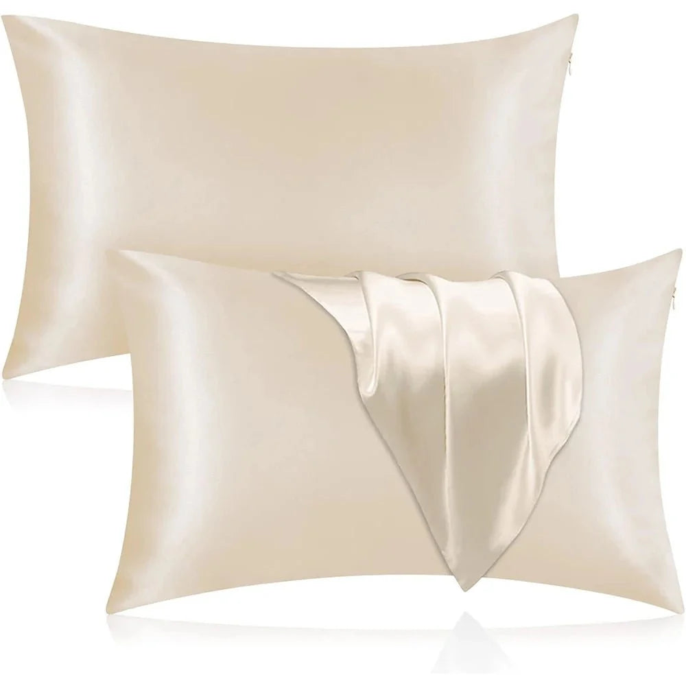 Pillowcase Silk-Like Breathable Concealed Zipper