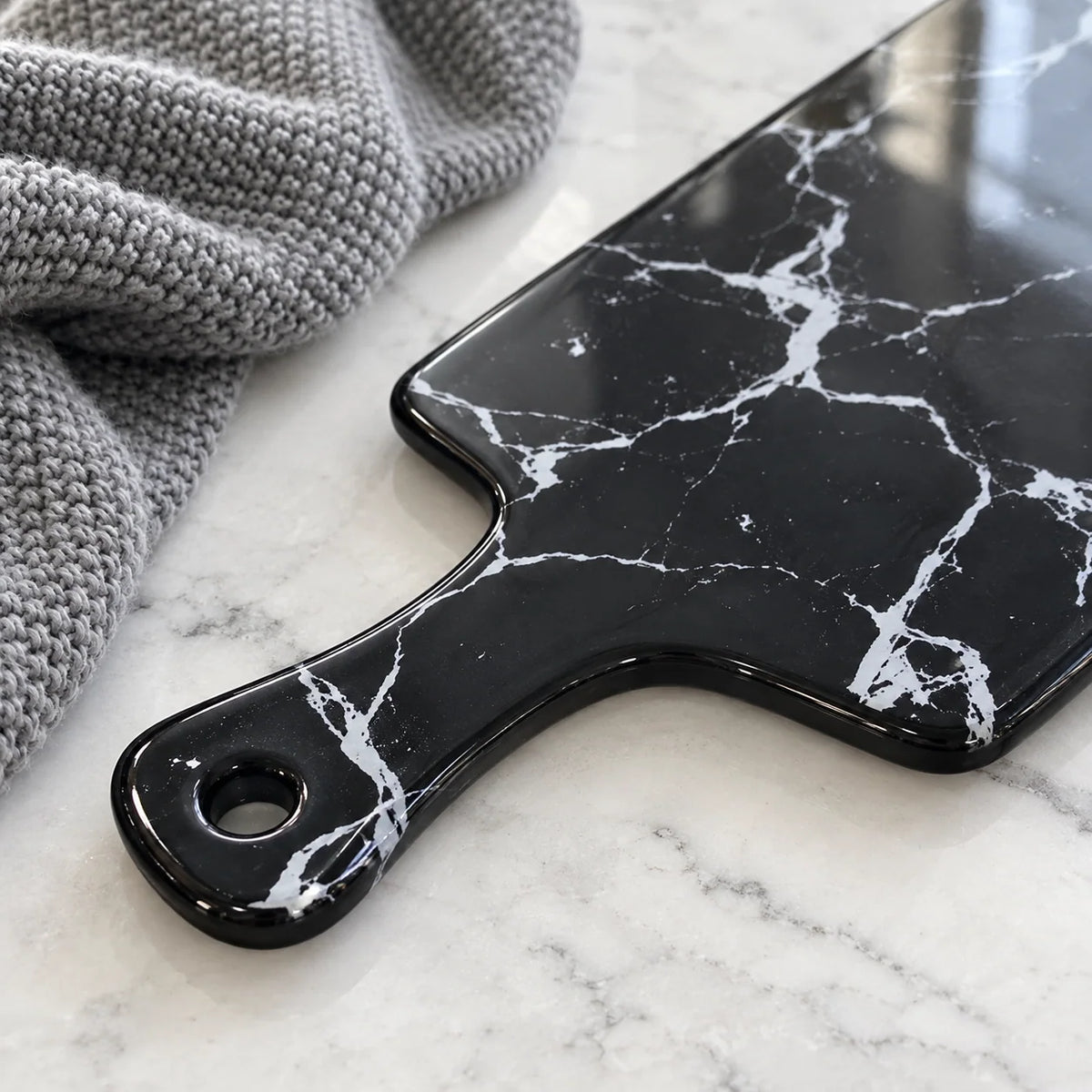 Pizza Plate Ceramic Marble Stripe Design