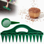 Plant Dibber 12-Hole Template Ergonomic Handle & Seeding Tool