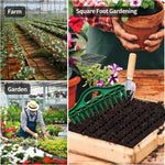 Plant Dibber 12-Hole Template Ergonomic Handle & Seeding Tool