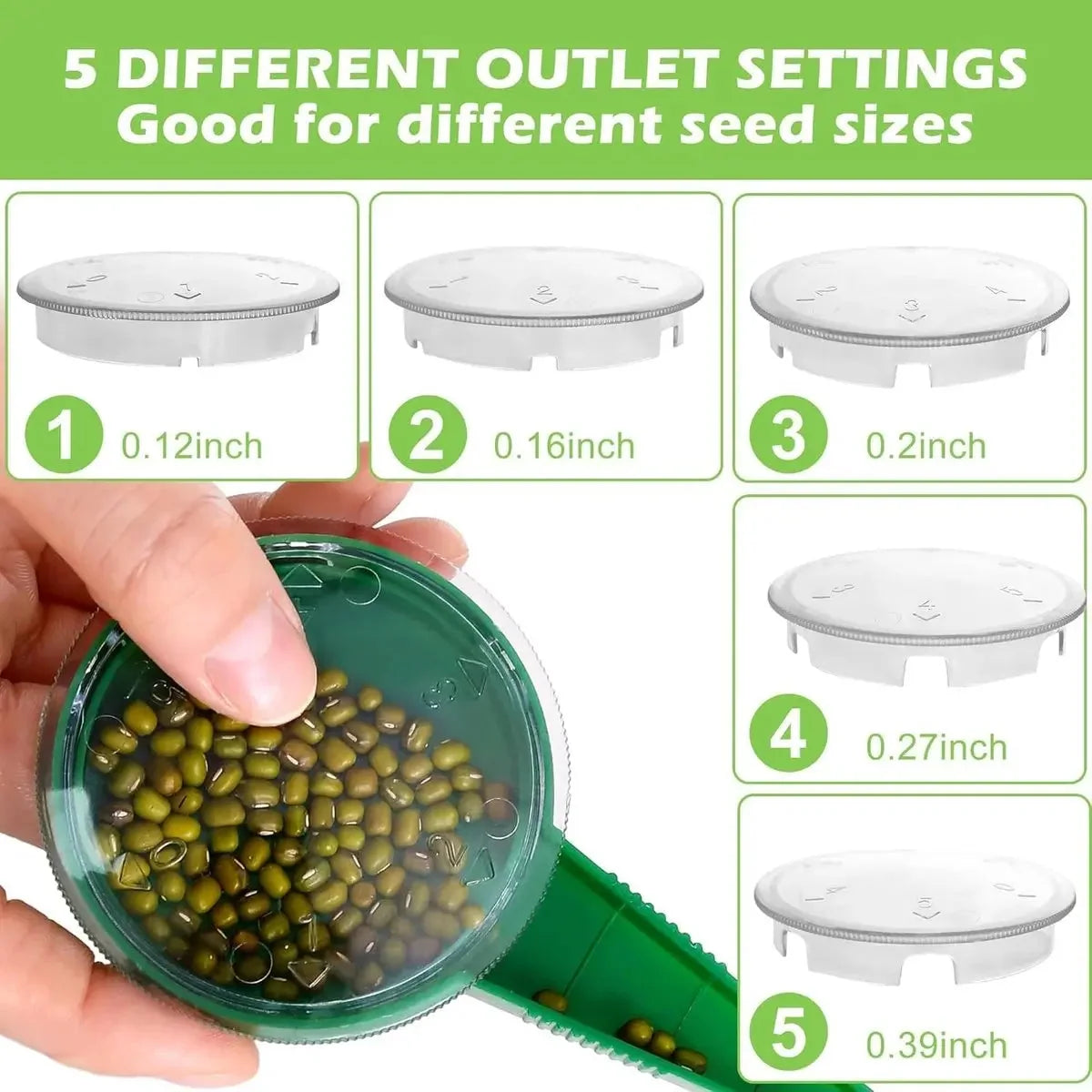 Plant Dibber 12-Hole Template Ergonomic Handle & Seeding Tool