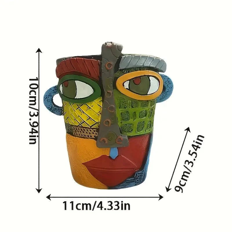 Plant Pot Picasso-Inspired Resin Indoor & Outdoor Use
