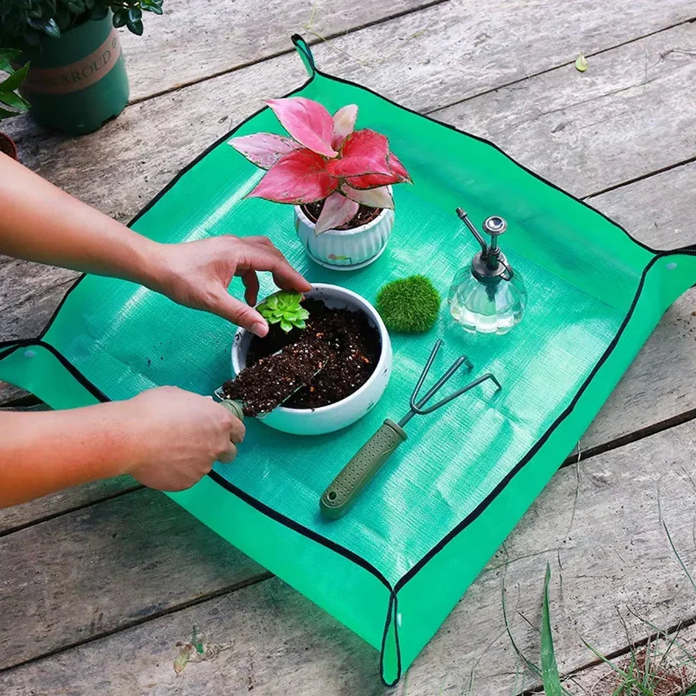Plant Repotting Mat Waterproof Foldable Snap Corners