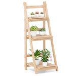 Plant Stand 3-Tier Foldable Fir Wood