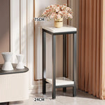 Plant Stand Marble-Effect Two-Tier Space-Saving
