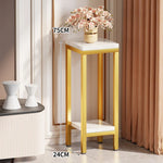 Plant Stand Marble-Effect Two-Tier Space-Saving