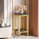Plant Stand Marble-Effect Two-Tier Space-Saving