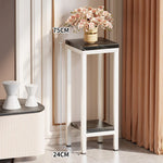 Plant Stand Marble-Effect Two-Tier Space-Saving