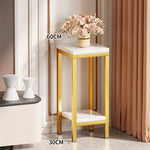 Plant Stand Marble-Effect Two-Tier Space-Saving