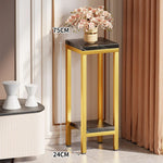 Plant Stand Marble-Effect Two-Tier Space-Saving