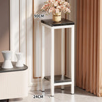 Plant Stand Marble-Effect Two-Tier Space-Saving