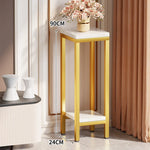 Plant Stand Marble-Effect Two-Tier Space-Saving
