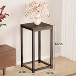 Plant Stand Metal Frame Crossbar Reinforced Base Compact Square Design