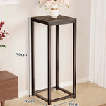 Plant Stand Metal Frame Crossbar Reinforced Base Compact Square Design